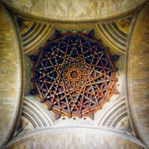The complex woodwork and byzantine style of the dome’s interior is one of the church’s most beautiful features.